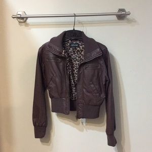 Brown leather jacket